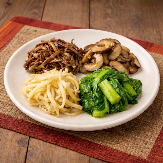 산채나물들(고사리·표고·도라지·청경채)